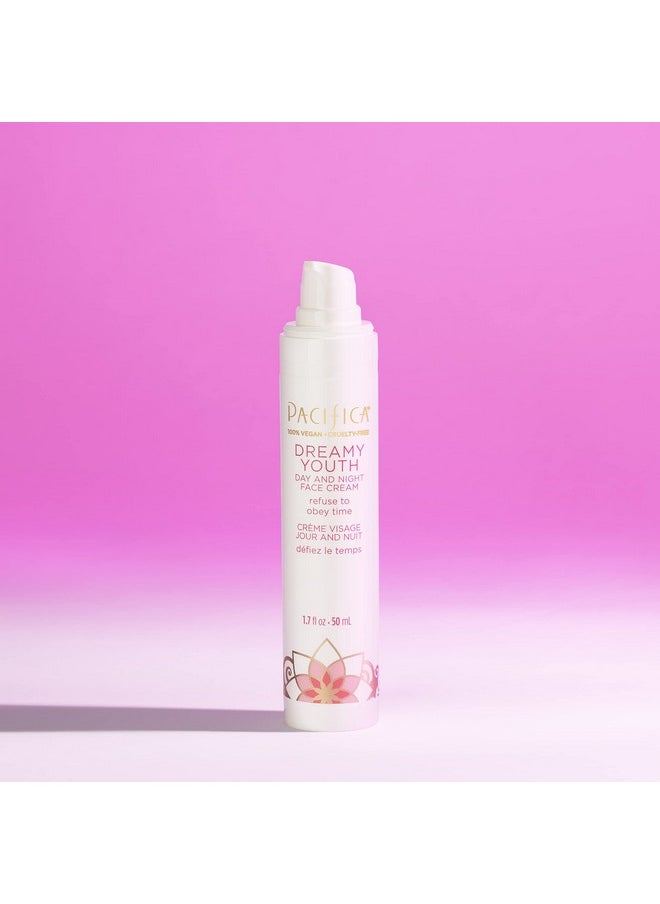 Pacifica Beauty Dreamy Youth Day and Night Face Cream - 1.7 Fl Oz (Pack of 2)- Moisturizer - For Dry and Aging Skin - Peptides, Grapeseed Oil, Floral Stem Cells - Sulfate + Paraben Free - Vegan and Cruelty Free