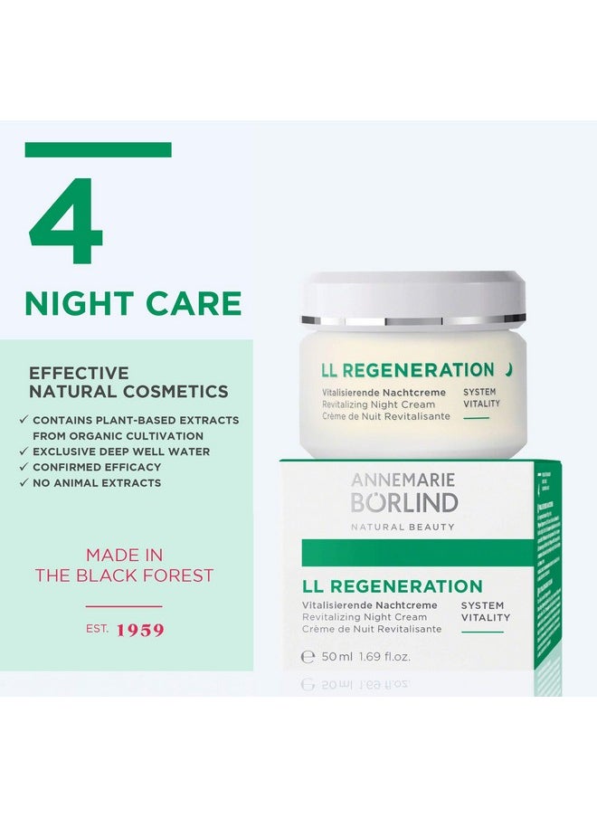 ANNEMARIE BÖRLIND - LL REGENERATION Revitalizing Night Cream - Natural Anti Aging Vitamin C, E and Retinoid Face Cream for Visibly Firmer and Wrinkle Free Skin - Step 4 of 5-1.69 Oz.