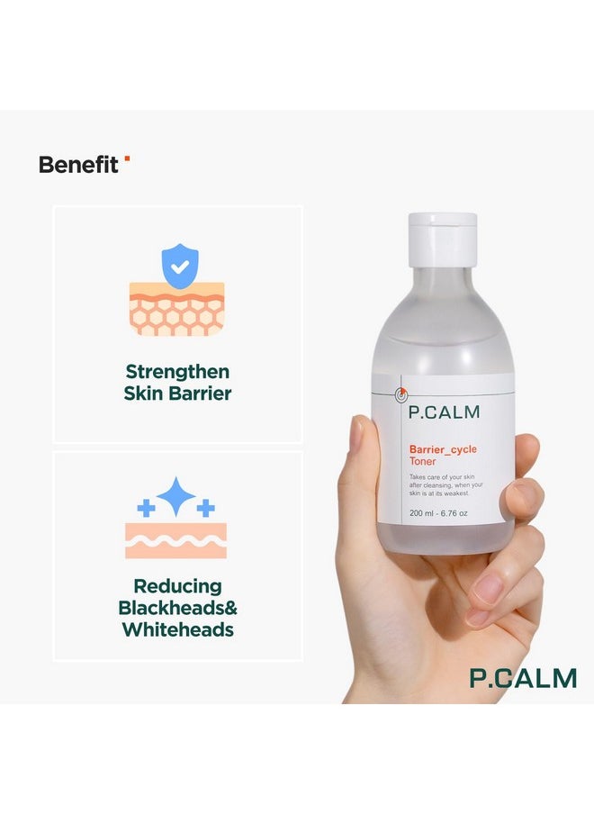 P.CALM Barrier Cycle Toner 200ml | Vegan Alcohol-Free Fragrance-Free Toner for Sensitive Skin | Korean Skincare