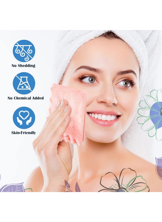 Orighty Makeup Remover Cloths, Cleansing, Reusable, Soft & Washable Coral Fleece Microfiber Washcloths / Towel for Face, Eye, Lips, Pack of 24, 7 x 7 inch