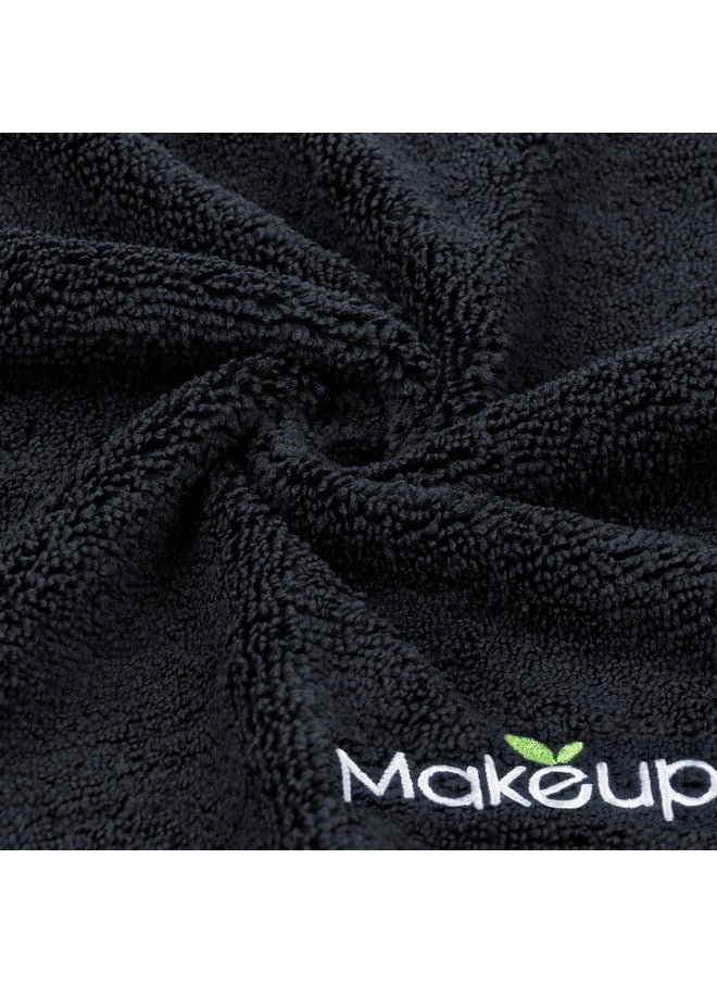 Orighty Microfiber Makeup Remover Cloths - Super Soft, Quick Dry Face Towels for Cleansing, 13 x 13 Inch, Pack of 6, Black