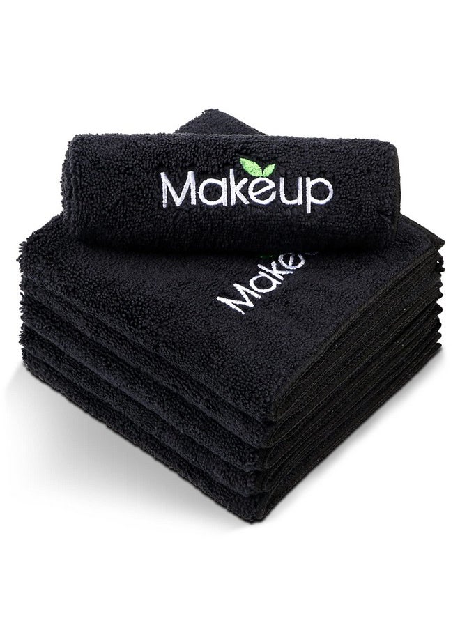 Orighty Microfiber Makeup Remover Cloths - Super Soft, Quick Dry Face Towels for Cleansing, 13 x 13 Inch, Pack of 6, Black