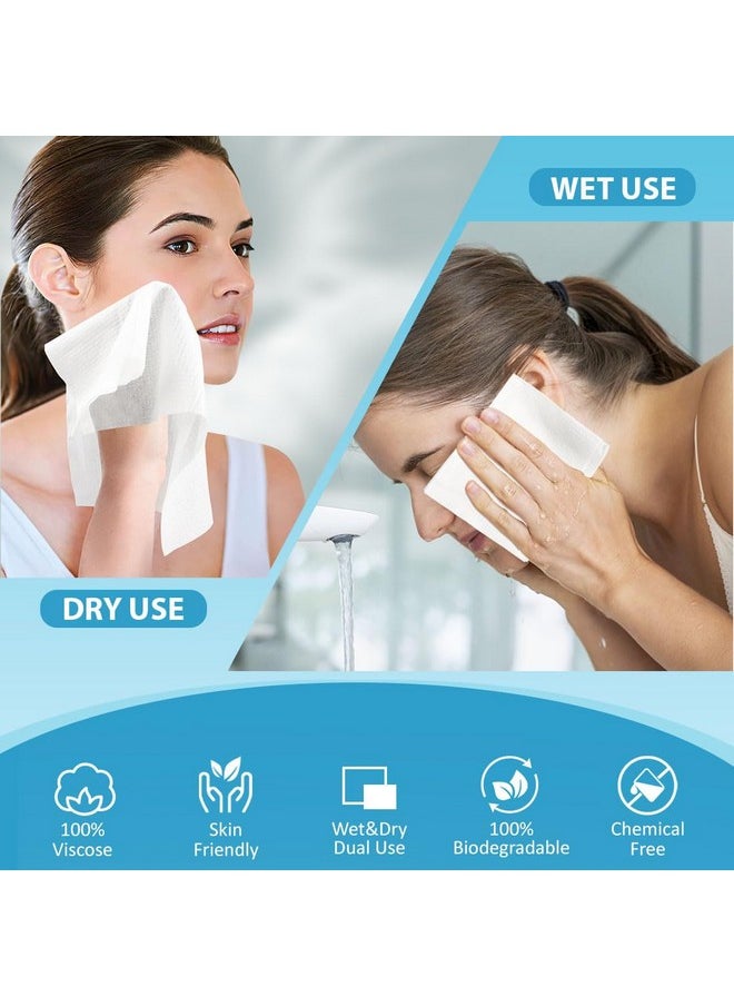 HOMEXCEL Face Towels, Disposable Face Towelette, Biodegradable Makeup Remover Dry Wipes 50 Count, Super Soft Clean Facial Towels Wash Cloth for Sensitive Skin