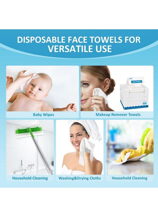 HOMEXCEL Face Towels, Disposable Face Towelette, Biodegradable Makeup Remover Dry Wipes 50 Count, Super Soft Clean Facial Towels Wash Cloth for Sensitive Skin