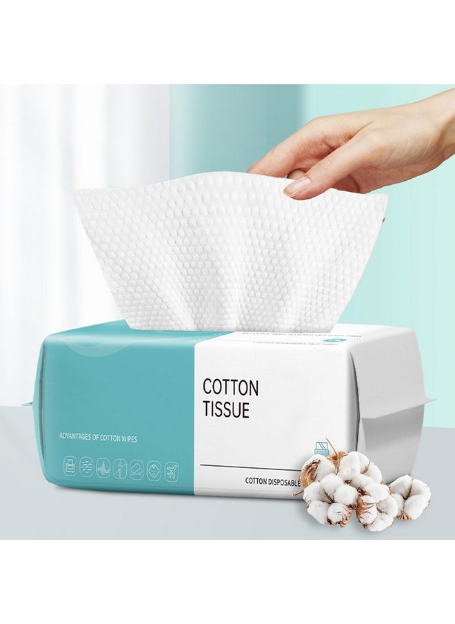 Disposable Face Towel,Cotton Facial Dry Wipe for Sensitive Skin, Facial Tissues for Skin Care, Facial Cleansing, Makeup Wipes, Makeup Remover Towels, Upgraded and Thickened