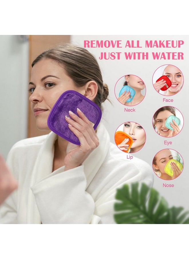 Orighty Makeup Remover Cloths 7-Day Set, Premium & Reusable Makeup Remover Pads, Erase Make-up With Just Water, Make-up Set For Eyes, Lips, Foundation and more, Ideal Choice For Women (Rainbow)
