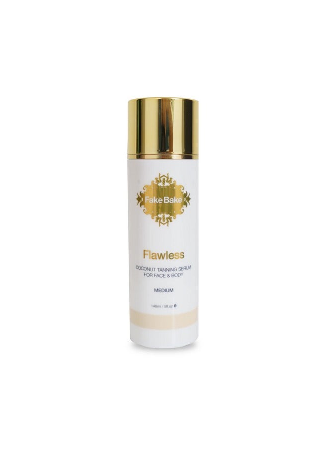 Fake Bake Flawless Coconut Sunless Tanning Serum with Hyaluronic Acid Lightweight Illuminating Face & Body Gradual Self Tanner - Hydrating & Rejuvenating Skin Care for Women & Men - 5 oz