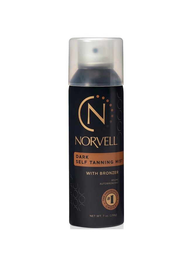 Norvell Professional Sunless Self Tanning Mist - Airbrush Spray Solution with Bronzer for Instant Sun Kissed Glow, 7 fl.oz.