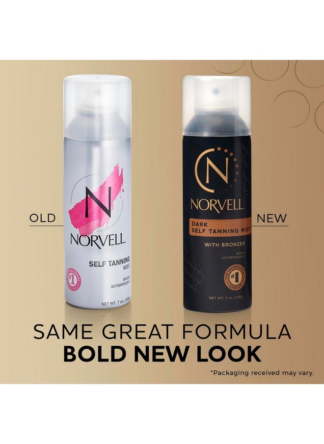 Norvell Professional Sunless Self Tanning Mist - Airbrush Spray Solution with Bronzer for Instant Sun Kissed Glow, 7 fl.oz.