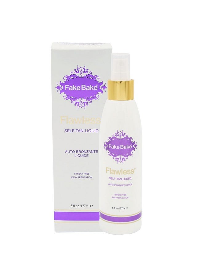 Fake Bake Flawless Self-Tanning Liquid Streak-Free, Long-Lasting Natural Glow For All Skin Tones - Sunless Tanner Includes Professional Mitt For Easy Application, Black Coconut Scent - 6 oz