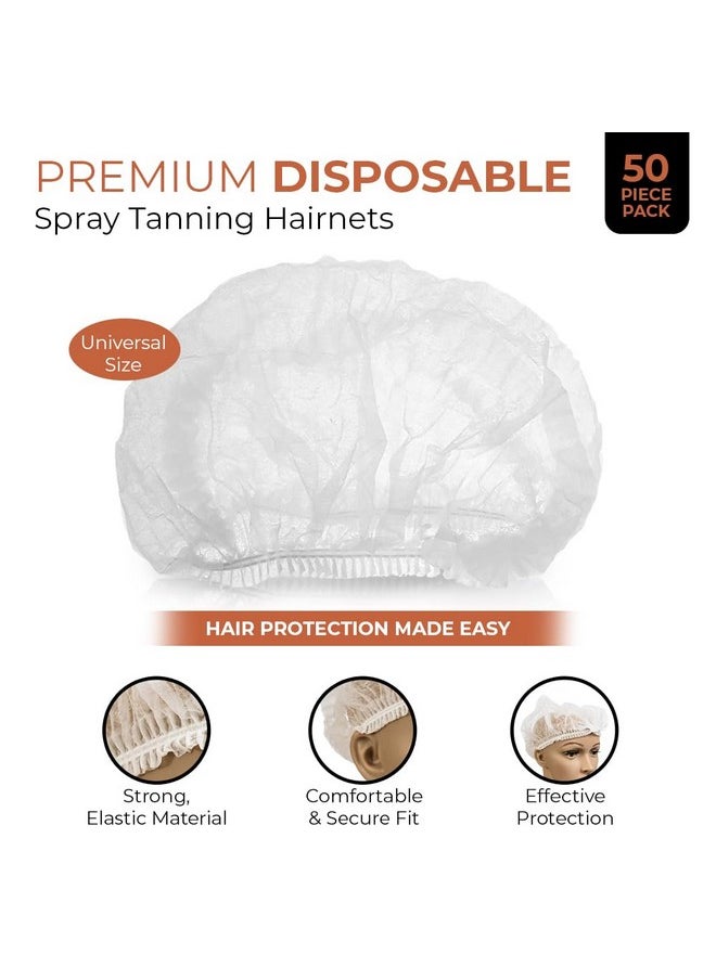 Bronze Tan Hair Nets for Spray Tanning or Food Service - Spray Tanning Supplies - Essential for Sunless Tanning -Perfect for Salons and Home Use - Protects Hair from Spray Tan Solution - 50 Pack