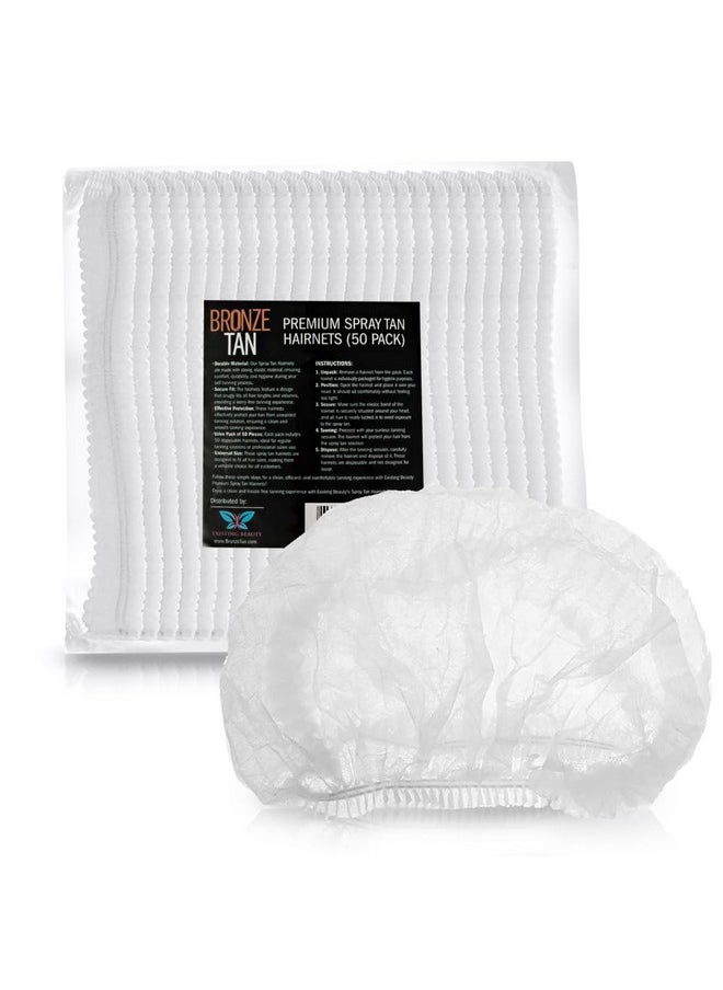 Bronze Tan Hair Nets for Spray Tanning or Food Service - Spray Tanning Supplies - Essential for Sunless Tanning -Perfect for Salons and Home Use - Protects Hair from Spray Tan Solution - 50 Pack