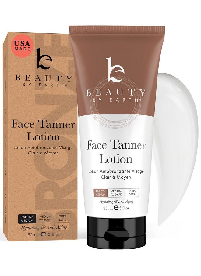 Face Tanner - USA Made with Natural & Organic Ingredients, Face Self Tanning Lotion, Non Toxic Self Tanner for Face, Gradual Tanning Lotion, Sunless Tanning Lotion for Fake Tan for Women & Men