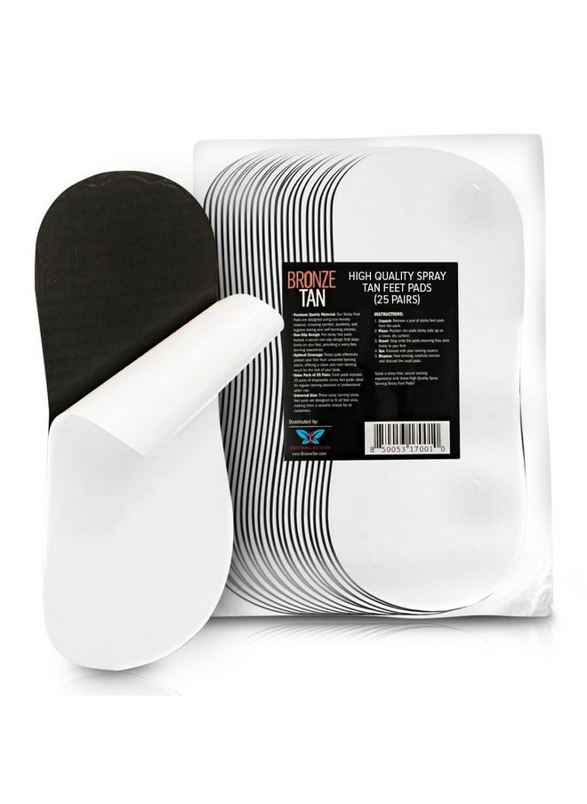 Bronze Tan Sticky Spray Tan Pads For Feet - 25 Pairs, Disposable & Hygienic Spray Tan Feet Pads - Ideal for Sunless Tan, Self-Tanning at Home or Salon - Non-Slip, Eco-Friendly - Ultimate Spray Tan