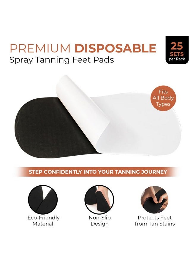 Bronze Tan Sticky Spray Tan Pads For Feet - 25 Pairs, Disposable & Hygienic Spray Tan Feet Pads - Ideal for Sunless Tan, Self-Tanning at Home or Salon - Non-Slip, Eco-Friendly - Ultimate Spray Tan