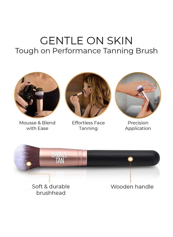 Bronze Tan Self Tanning Brush for Face and Kabuki Self Tanner Brush for Sunless Tanner - Self Tan Applicator for Face - Self Tanning Face Brush - Substitute for Face Tanning Mitt