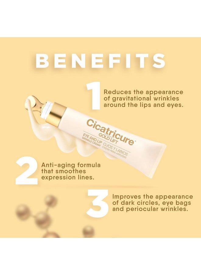 Cicatricure Gold Lift Dual Contour Eye and Lip Wrinkle Cream, Anti Aging Skin Care to Reduce Dark Circles, Puffiness & Expression Lines, 0.5 Ounce
