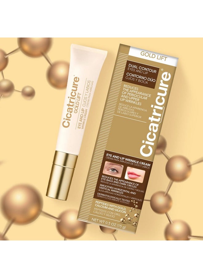 Cicatricure Gold Lift Dual Contour Eye and Lip Wrinkle Cream, Anti Aging Skin Care to Reduce Dark Circles, Puffiness & Expression Lines, 0.5 Ounce