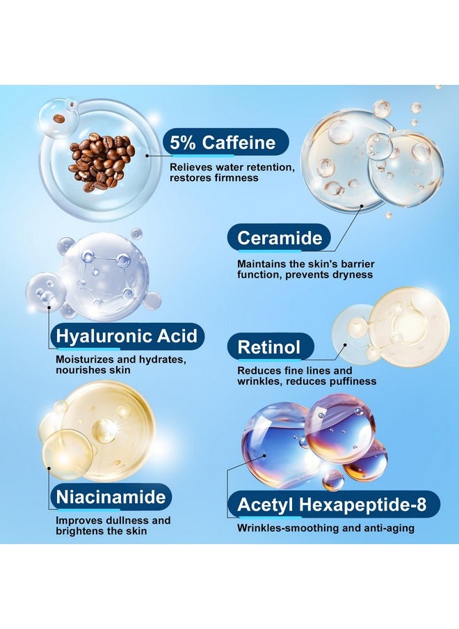 Dongyu Caffeine Eye Cream for Dark Circles: Under Eye Serum for Puffiness Bags Daily Care before Dates Parties Women Men