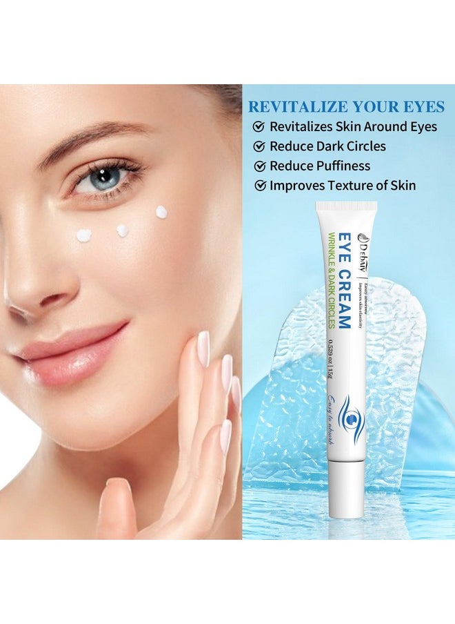 DEBAIY 3 Pack Anti-Wrinkle Eye Cream with Caffeine & Peptides - Reduces Dark Circles & Puffiness, Improves Skin Texture (Each 0.529oz | 15g)