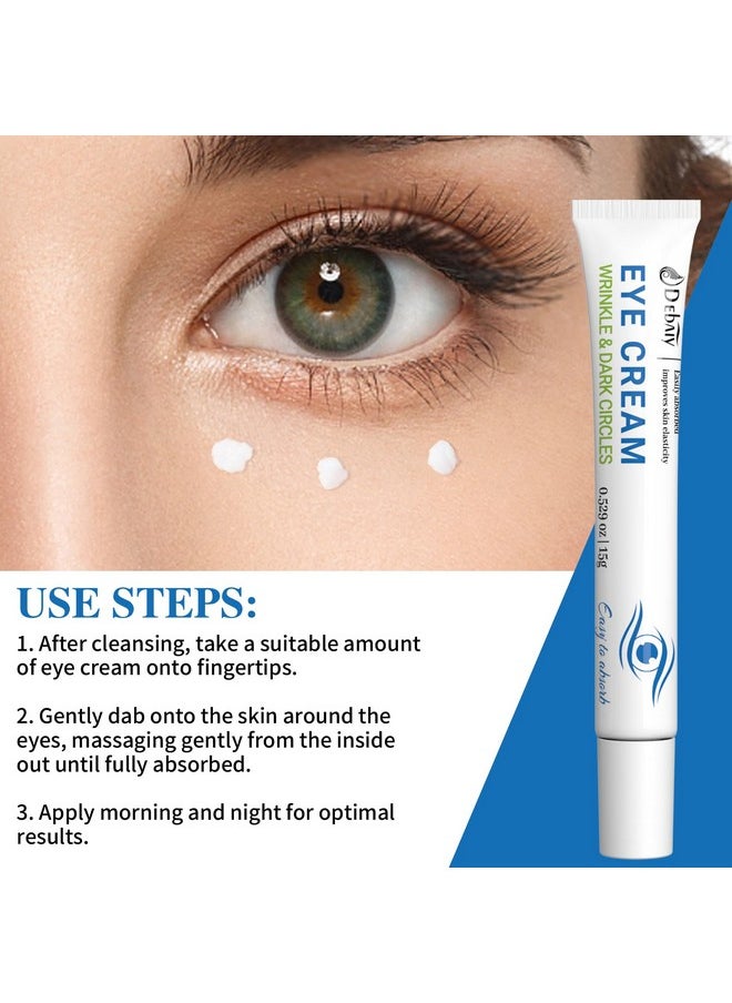 DEBAIY 3 Pack Anti-Wrinkle Eye Cream with Caffeine & Peptides - Reduces Dark Circles & Puffiness, Improves Skin Texture (Each 0.529oz | 15g)