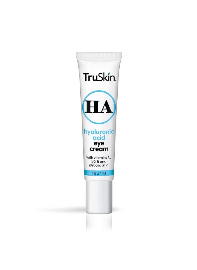 TruSkin Eye Cream for Dark Circles and Puffiness - With Hyaluronic Acid, Glycolic Acid, Vitamins C, B5 & E to Hydrate Delicate Under Eye Skin - Dark Circles Under Eye Cream for Women, 0.5 fl oz