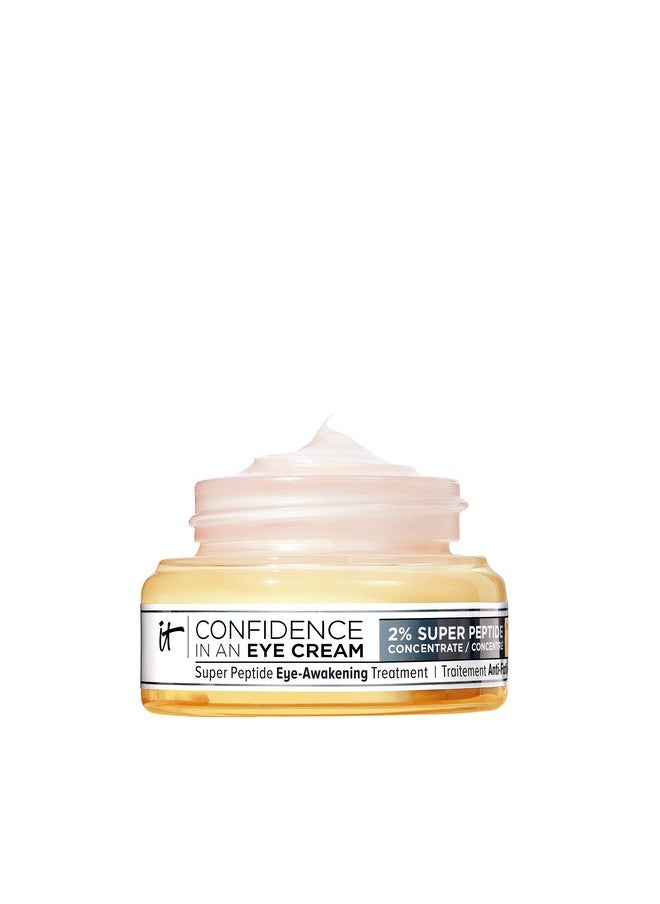 IT Cosmetics Confidence in an Eye Cream, Anti Aging Eye Cream for Dark Circles, Crow's Feet, Lack of Firmness & Dryness, 48HR Hydration with 2% Super Peptide Concentrate, for Day + Night