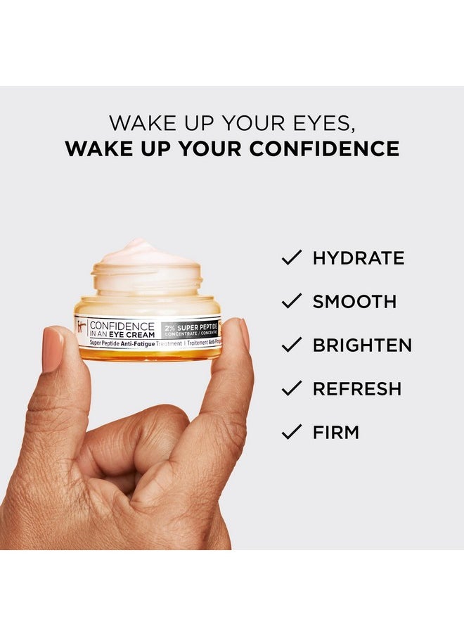 IT Cosmetics Confidence in an Eye Cream, Anti Aging Eye Cream for Dark Circles, Crow's Feet, Lack of Firmness & Dryness, 48HR Hydration with 2% Super Peptide Concentrate, for Day + Night