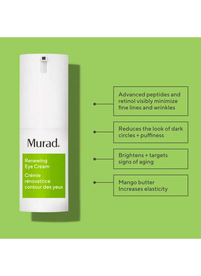 Murad Renewing Eye Cream - Resurgence Multi-Action Anti-Aging Eye Cream with Advanced Peptides and Retinol - Brightening Eye Lift Firming Treatment Visibly Minimizes Wrinkles, 0.5 Fl Oz