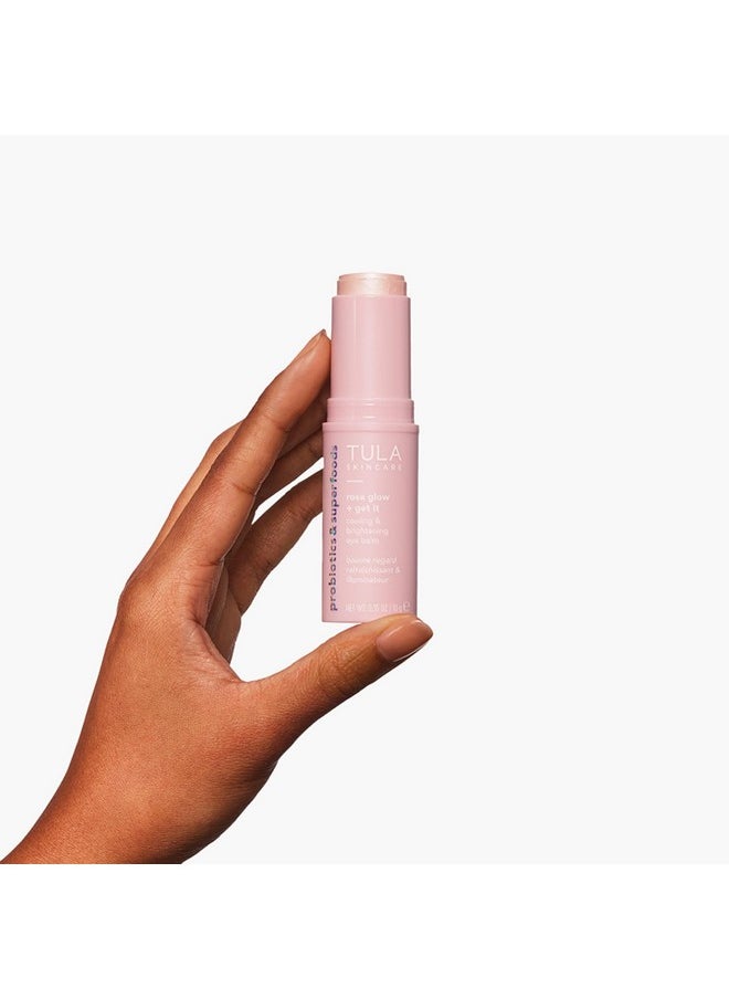 TULA Skin Care Eye Balm Rose Glow - Dark Circle Treatment, Instantly Hydrate and Brighten Undereye Area, Portable and Perfect to Use On-the-go, 0.35 oz.
