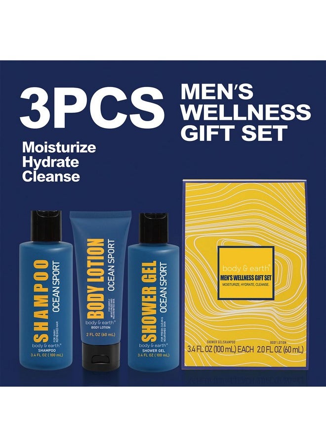 Bath and Body Gift Set for Men Body Wash Set with Fresh Ocean Scent Shower Gel, Body Lotion, Shampoo, Birthday Gifts for Men,regalos para hombre,Christmas Gifts for Men