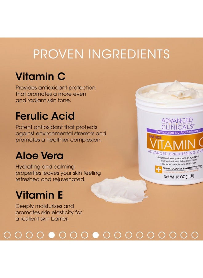 Advanced Clinicals Vitamin C Body Lotion + Potent Vitamin C Serum 2pc Bundle | Face Serum & Body Cream Brightening Skin Care Set & Kits For Wrinkles, Dark Spots, Dry Skin, & Uneven Skin Tone, 2-Pack