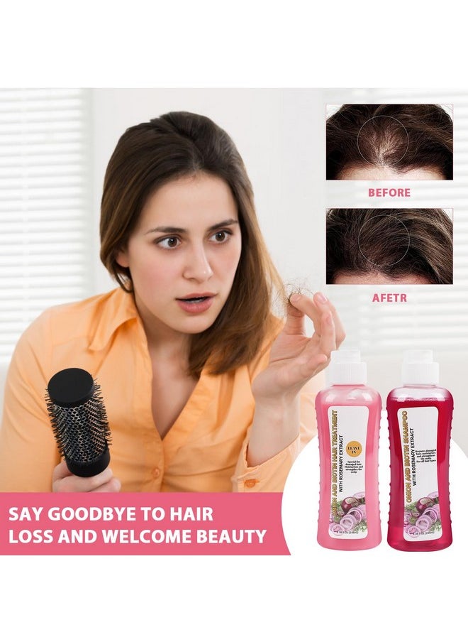 Generic Onion Biotin and Rosemary Moisturizing Hair Care Set - Shampoo, Conditioner and Treatment for All Hair Types, Pink