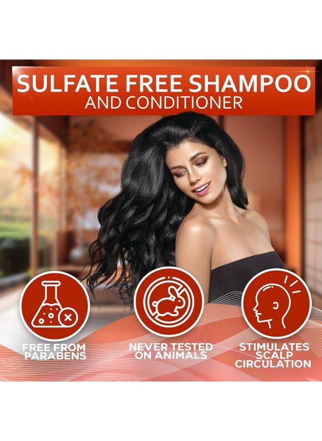 Batana Oil Shampoo and Conditioner Set - Thickening Hair Products for Women and Men - For Strengthening and Volumizing Fine and Thinning Hair - Sulfate Free with Biotin and Keratin for a Fuller Look