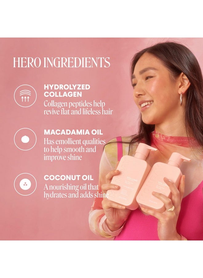 MONDAY HAIRCARE Volume Shampoo + Conditioner Set (2 Pack) 27oz Each for Thin, Fine, and Oily Hair, Made from Coconut Oil, Ginger Extract, & Vitamin E, 100% Recyclable Bottles