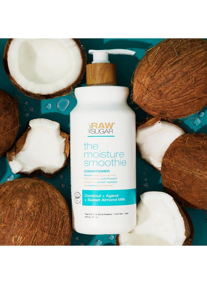 Raw Sugar Moisture Smoothie Shampoo and Conditioner Set, Moisturize & Nourish Dry Hair, Bulk Shampoo and Conditioner with Coconut Oil, Agave & Sweet Almond Oil, Formulated without Sulfates & Parabens