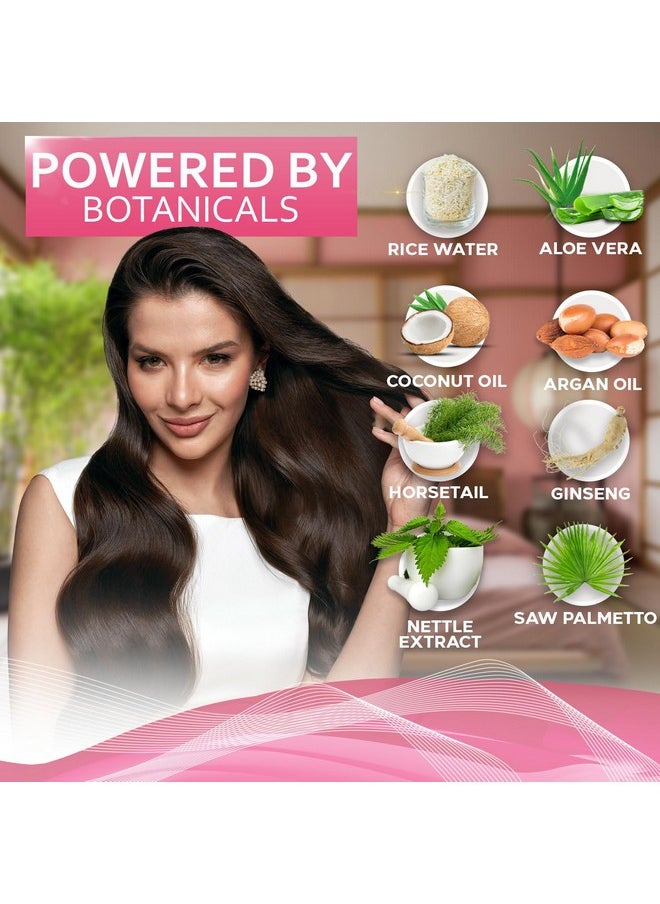 Rice Water Shampoo and Conditioner Set - Sulfate Free for Thin and Fine Hair - Fuller, Thickening Formula for Women and Men - With Strengthening Saw Palmetto - Anti Thinning, Volumizing for Thick Hair