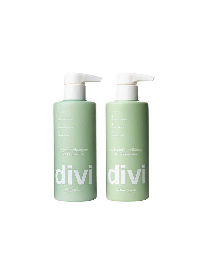 Divi Hydrating Shampoo and Conditioner Set, 2 x 12 oz, Moisturizing for Thicker Hair
