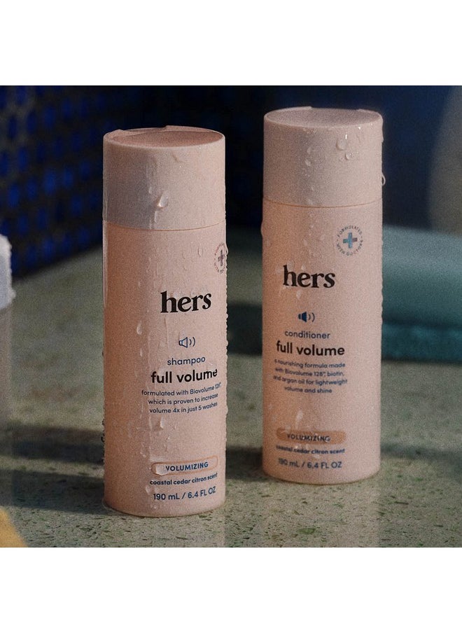 Hers Full Volume Shampoo and Conditioner - Volumizing Shampoo and Conditioner for Women - Soft Cedar & Citron - Adds Volume, Shine & Bounce - 2 x 6.4 fl oz Bottles