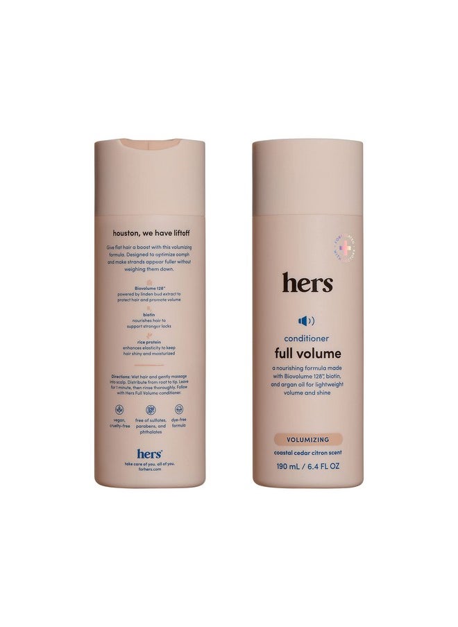 Hers Full Volume Shampoo and Conditioner - Volumizing Shampoo and Conditioner for Women - Soft Cedar & Citron - Adds Volume, Shine & Bounce - 2 x 6.4 fl oz Bottles