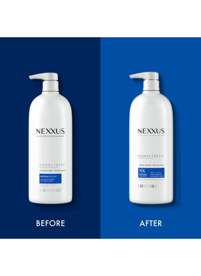 Nexxus Humectress Moisturizing Conditioner Ultimate Moisture for Dry Hair Moisturizing ProteinFusion with Elastin Protein and Green Caviar 33.8 oz