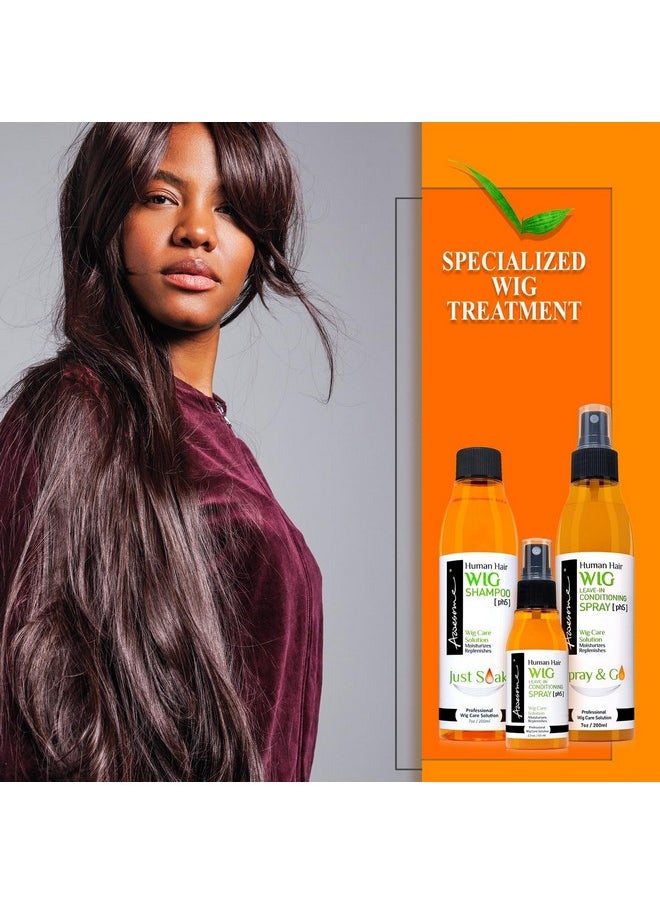 Awesome Human Hair Wig Shampoo & Conditioner, Premium set of 3, Promoting Silkiness, Shine & Freshness I Preventing Dryness (7 fl oz, 2.3 fl oz travel size)