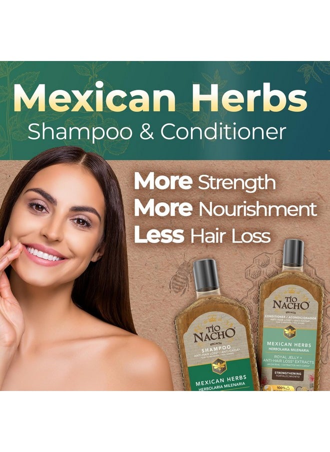 Tio Nacho Mexican Herbs Strengthening Shampoo and Conditioner Set with Royal Jelly - 14 fl oz Each | Nourishing Aloe Vera, Jojoba, Rosemary Formula for Strong, Vibrant Hair