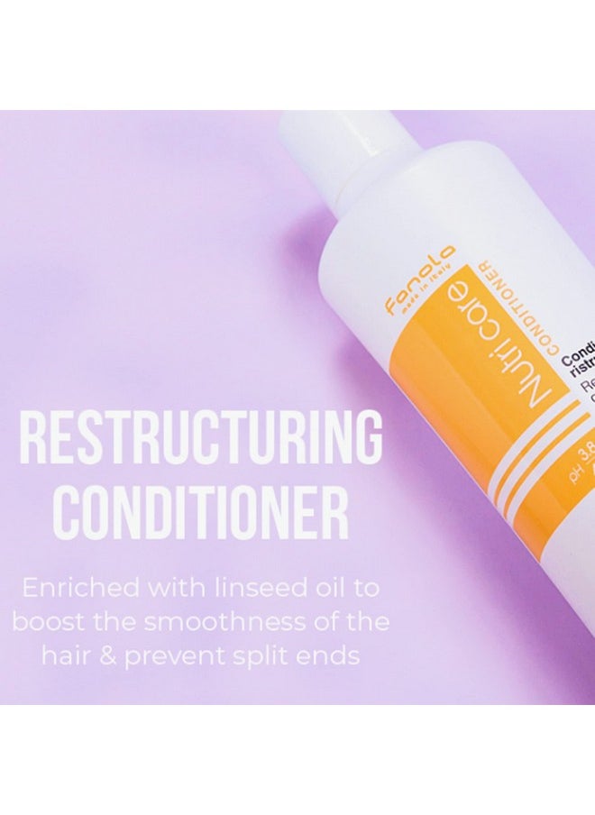 Fanola No Yellow Shampoo & Nutri Care Restructuring Deep Conditioner 11.8 oz / 2pk - Anti Brass Depositing Purple Shampoo Toner for Blonde & Damaged Hair