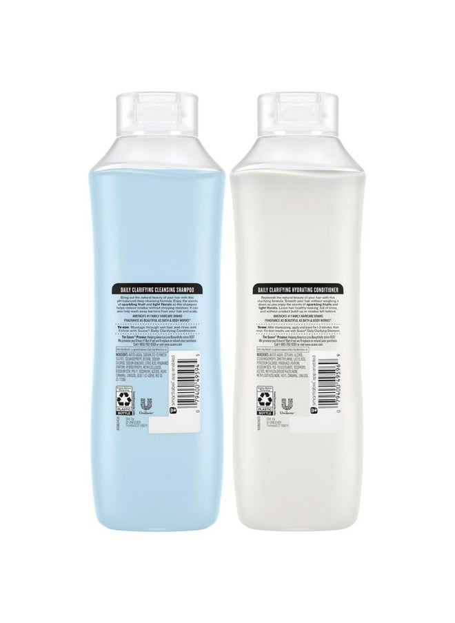 Suave Shampoo & Conditioner Set, Clarifying & Hydrating - Build Up & Residue Removal Formulas for Beautiful, Shiny Hair, 22.5 Oz Ea (2 Piece Set)