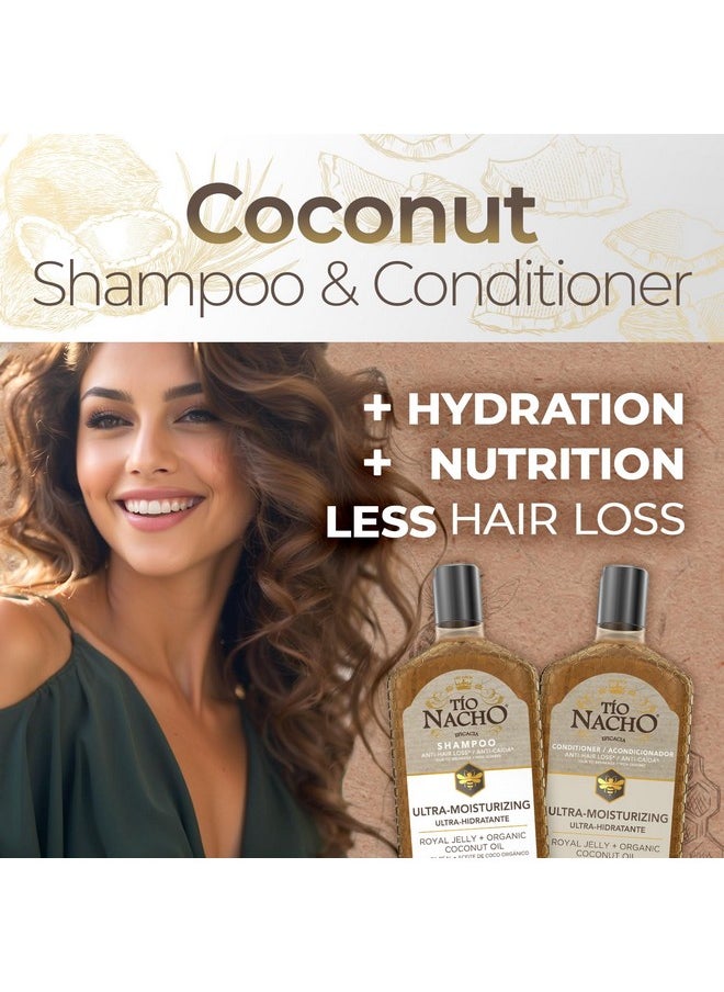 Tio Nacho Ultra Moisturizing, Royal Jelly & Organic Coconut Oil Shampoo + Conditioner Set - Deep Hydration for Dry Hair, Anti Hair Loss, 14 fl oz Each