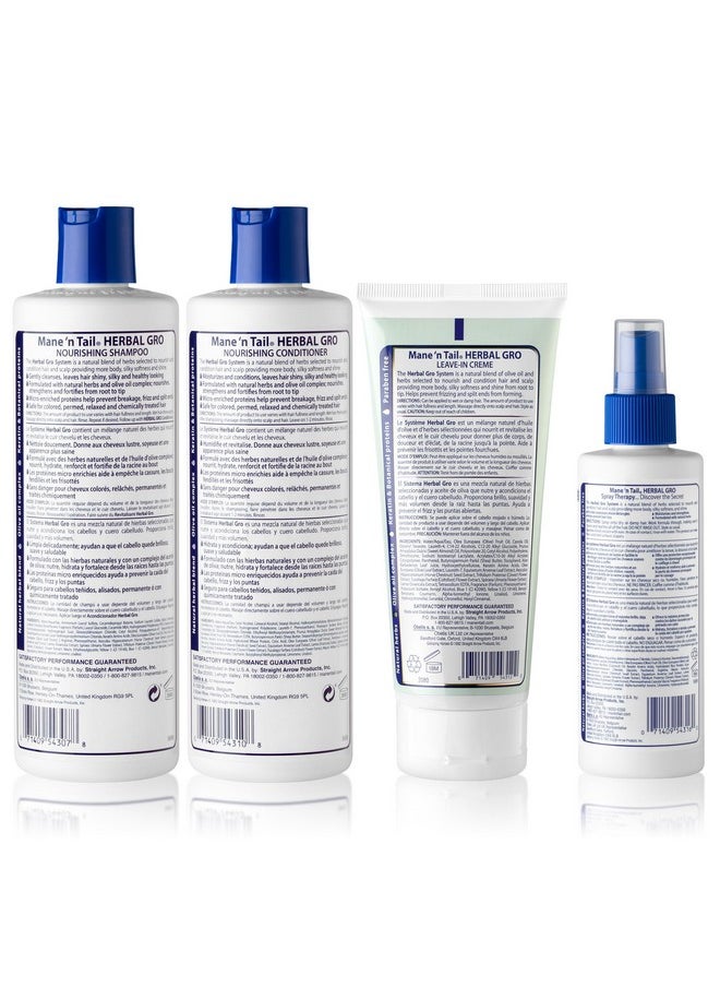Herbal Gro 12oz Shampoo and 12oz Conditioner Kit with Spray and Creme Therapy