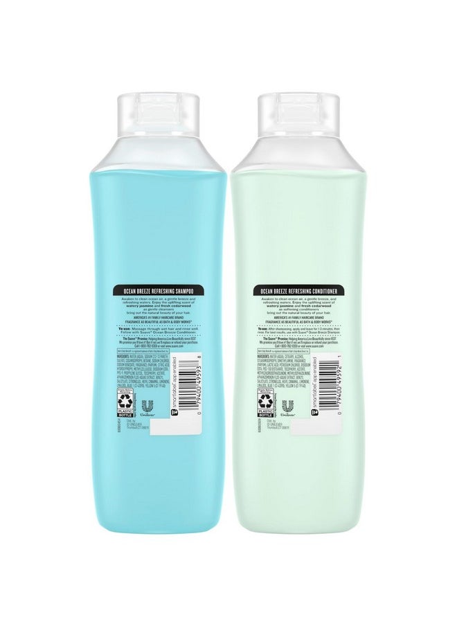 Suave Shampoo & Conditioner Set, Ocean Breeze - Everyday Refreshing Formulas with Sea Algae Extract & Vitamin E, 22.5 Oz Ea (2 Piece Set)