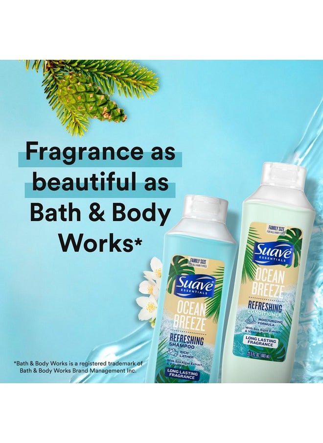Suave Shampoo & Conditioner Set, Ocean Breeze - Everyday Refreshing Formulas with Sea Algae Extract & Vitamin E, 22.5 Oz Ea (2 Piece Set)