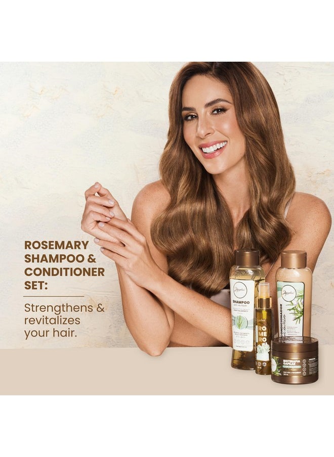 ANYELUZ Rosemary Shampoo and Conditioner Set, with Hyaluronic Acid and Rosemary, Enhances Shine, Natural Extracts, Recommended for All Hair Types